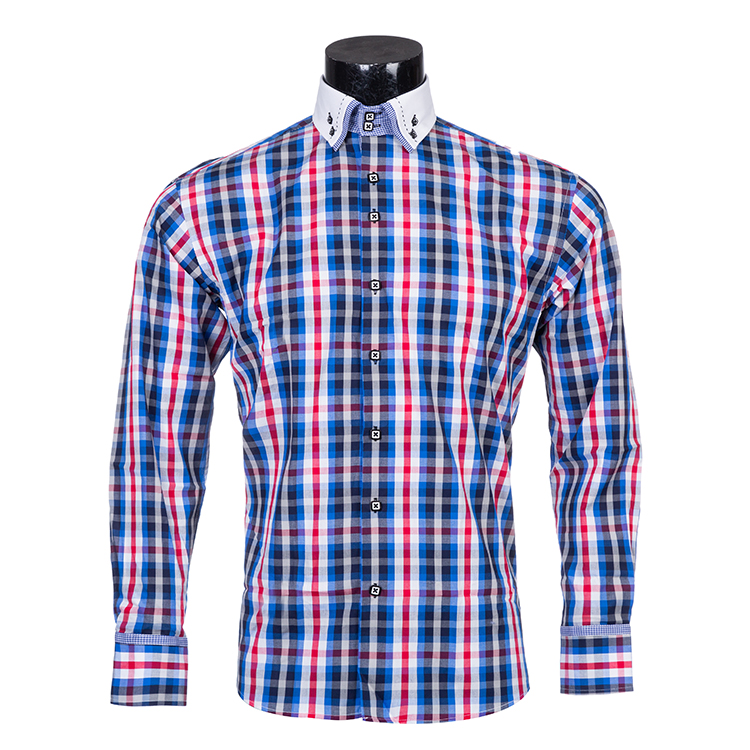 Yunfantex In Stock Wholesale Regular Fit Long Sleeve Shirt For Men Checked Men's Shirt