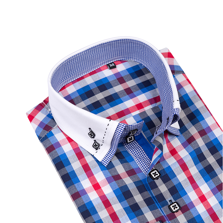 Yunfantex In Stock Wholesale Regular Fit Long Sleeve Shirt For Men Checked Men's Shirt