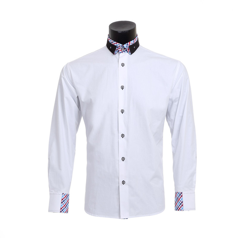 Yunfantex In Stock Promotion men Double Collar Solid Office Formal Shirts For Men