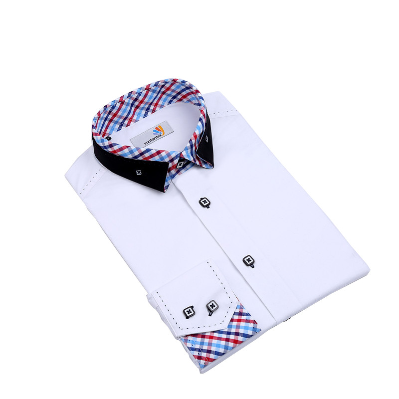 Yunfantex In Stock Promotion men Double Collar Solid Office Formal Shirts For Men
