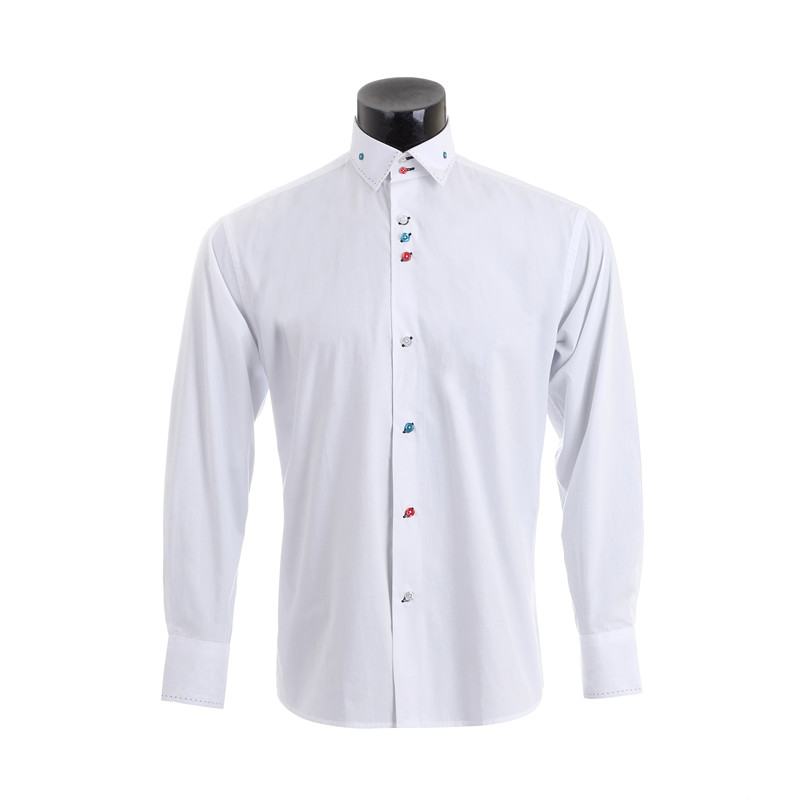 Yunfantex Spring New Business Men's White Shirt Custom Design Long Sleeve Men's Shirts