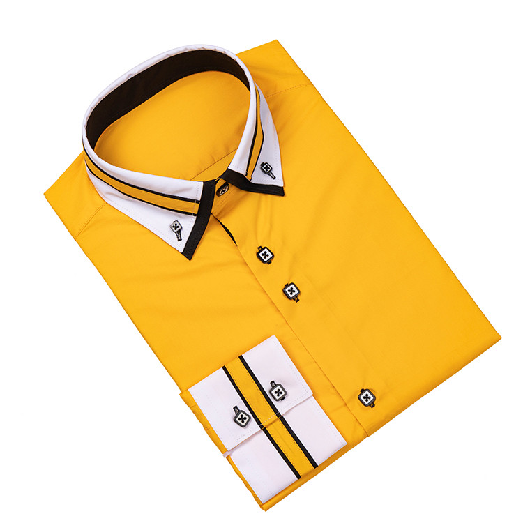 Yunfantex 100% Cotton Men's New Look Shirt Long Sleeve Slim Fit Men's Dress Shirts