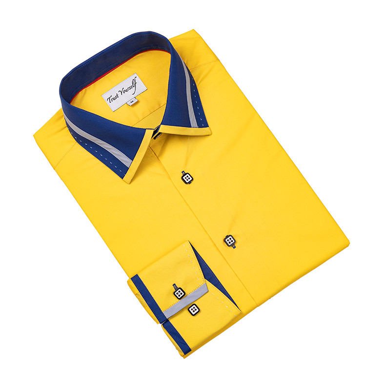 Yunfantex New Spring Autumn European Wholesale Custom Men's Fashion Classic Style Slim Long Sleeve Shirt