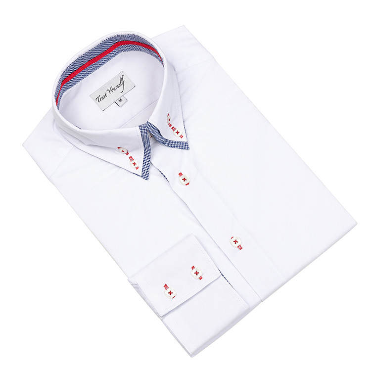 Yunfantex Latest Italy Fashion Design Style New Arrival Contrast Color Men Slim Fit Casual Dress Shirt