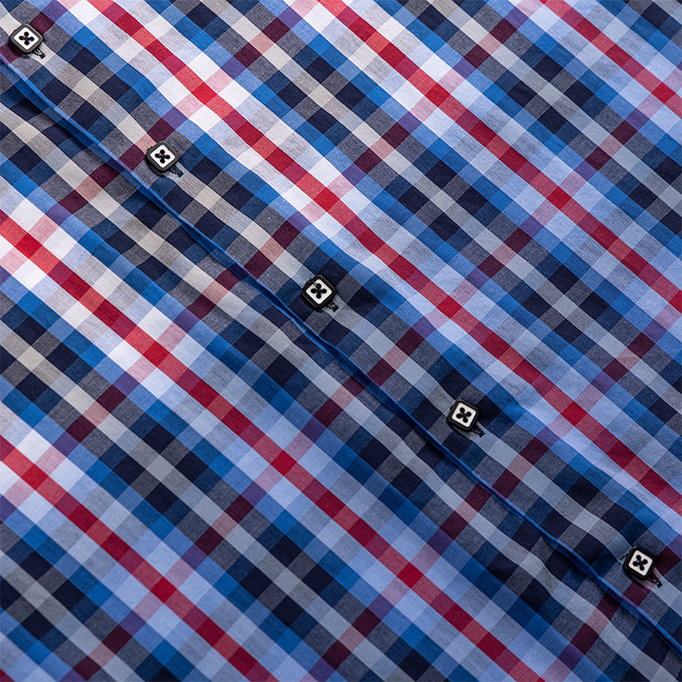 Yunfantex New Style Cotton Plaid Gradient Contrast Mmen Button Down Business Shirt