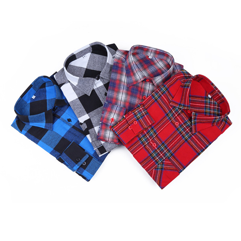 Yunfantex Wholesale Latest New Product Winter Cotton Thick Flannel Check Shirt For Men
