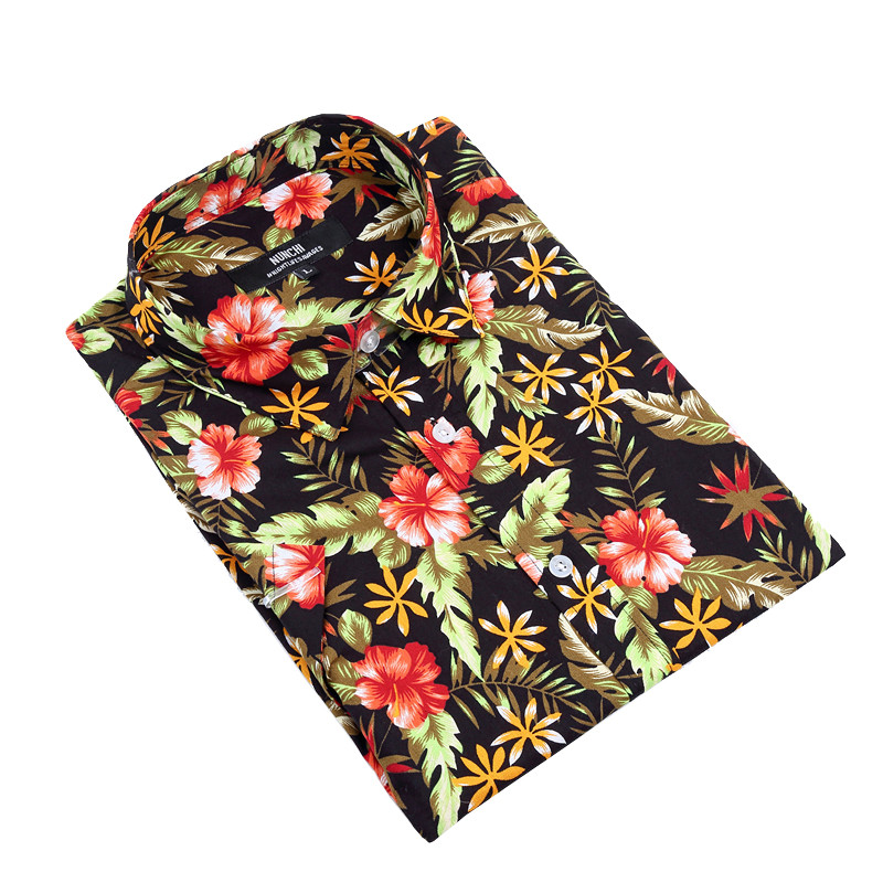 Yunfantex Custom Hawaiian Floral Casual High Quality Short Sleeve 100 Cotton Shirt