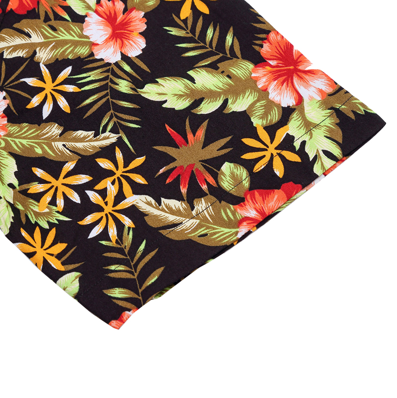 Yunfantex Custom Hawaiian Floral Casual High Quality Short Sleeve 100 Cotton Shirt