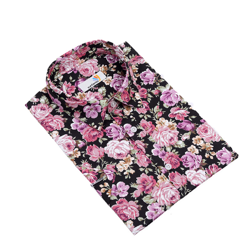 Yunfantex Summer Flower Digital Printing Short Sleeves Hawaiian Shirts For Men
