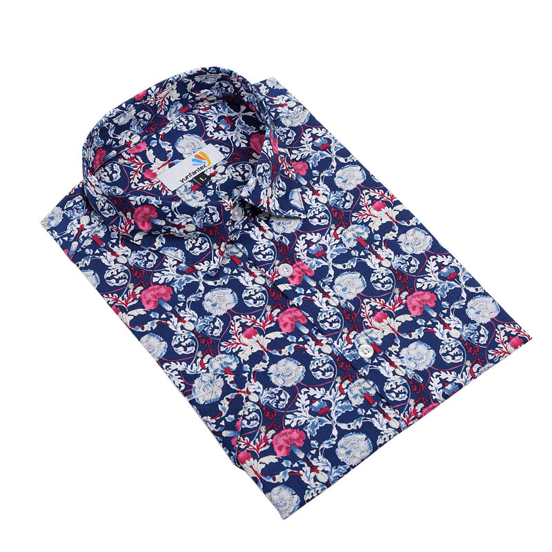 Yunfantex Hawaiian Shirts New Designs High Quality Custom Shirts Men's Flowers Print Mens Shirt