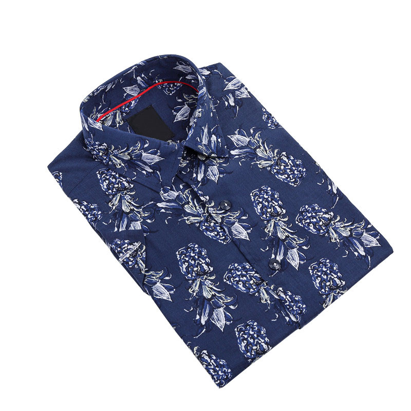 Yunfantex Men Summer Short Sleeve Hawaiian Shirt Plus Size Printing Pineapple Beach Shirts For Men