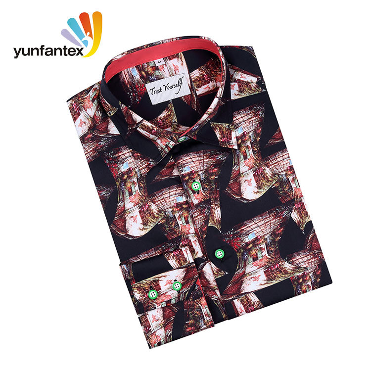 Yunfantex New Style Long Sleeve Slim Fit Printed Shirt for Men Spring Casual Party Shirt Tops Yunfantex New Style Long Sleeve Slim Fit Printed Shirt for Men Spring Casual Party Shirt Tops