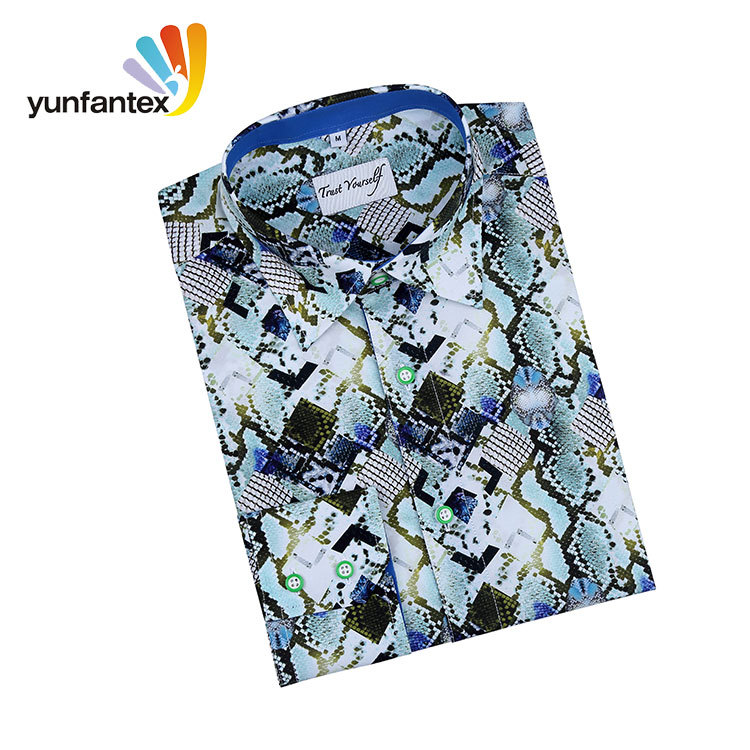 Yunfantex Long Sleeve Shirt Luxury Snakeskin Grain Printed Shirt Breathable Men's Casual Shirt Yunfantex Long Sleeve Shirt Luxury Snakeskin Grain Printed Shirt Breathable Men's Casual Shirt