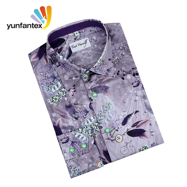 Yunfantex Wholesale Flower Printing Casual Slim Tops Long Sleeve Turn Down Collar Floral Shirts Yunfantex Wholesale Flower Printing Casual Slim Tops Long Sleeve Turn Down Collar Floral Shirts