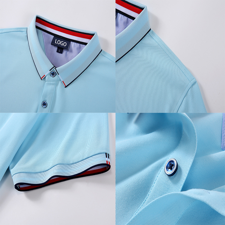 Yunfantex Men Comfortable Breathable Short Sleeve Polo Collar Shirt Golf Polo T-shirt