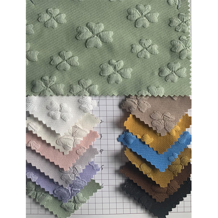 Yunfantex Soft Bubble Crepe Customized Polyester Spandex Jacquard Seersucker Fabric Wholesale