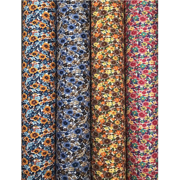 Yunfantex New 100% Cotton Digital Printing Woven Fabric Flower Printed For Clothing Textile