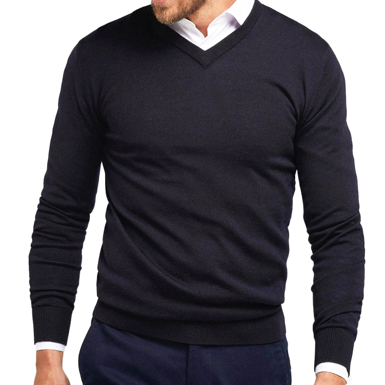 Yunfantex New Style Mens Warm Wool Sweaters V-neck Pullover Sweater