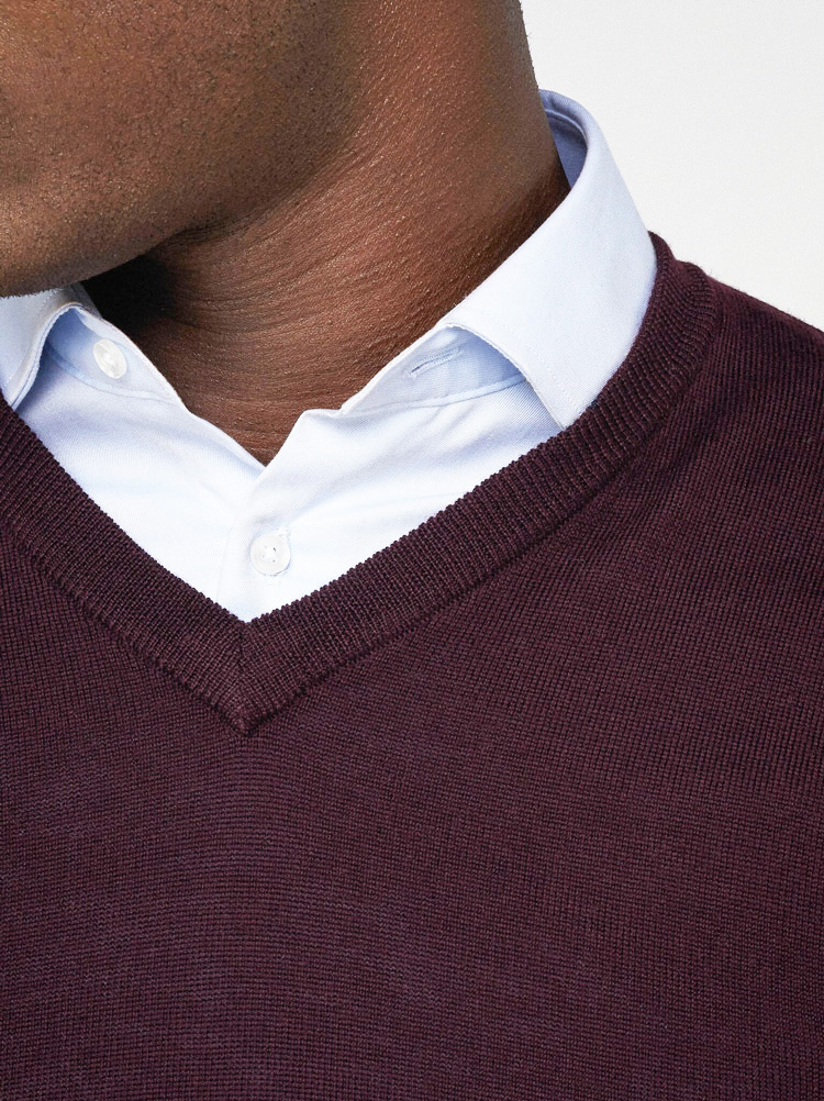 Yunfantex New Style Mens Warm Wool Sweaters V-neck Pullover Sweater