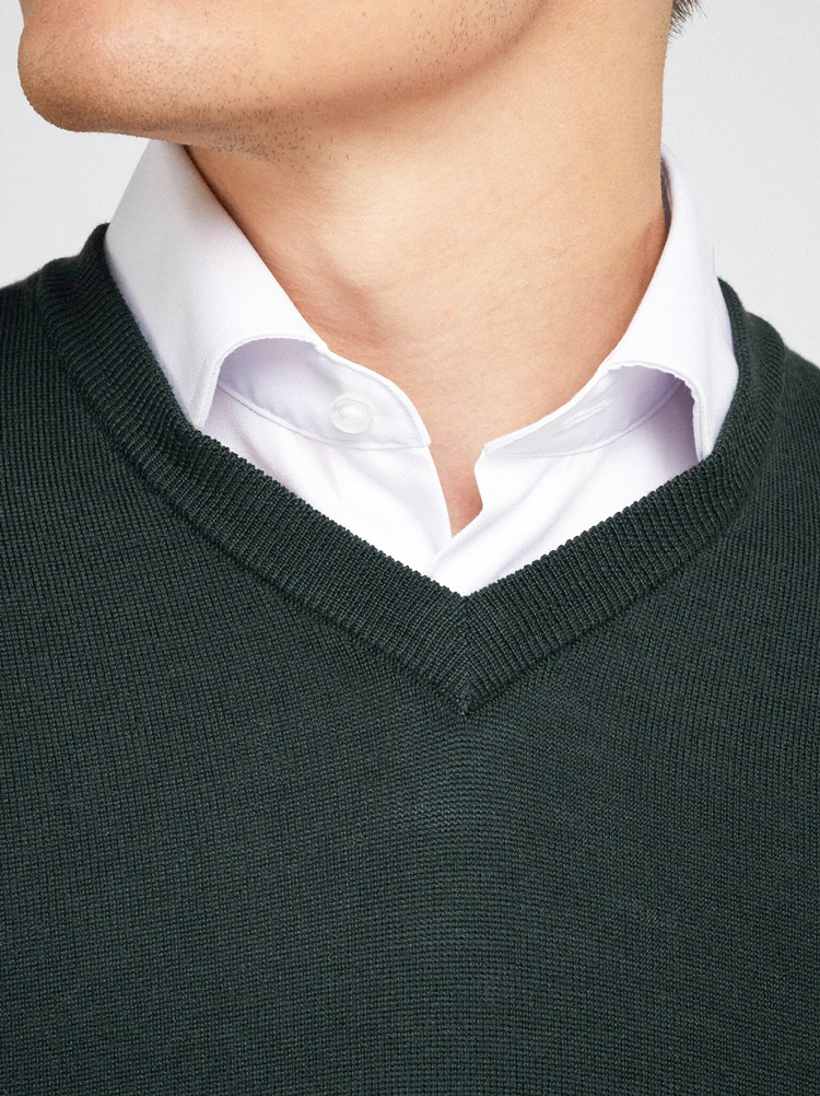 Yunfantex New Style Mens Warm Wool Sweaters V-neck Pullover Sweater