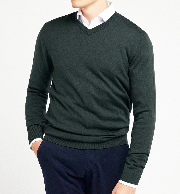 Yunfantex New Style Mens Warm Wool Sweaters V-neck Pullover Sweater