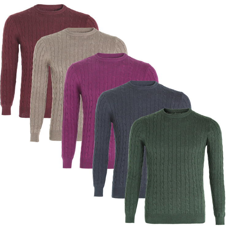 Yunfantex Autumn & Winter Mens Twisted Knitted Sweaters Long Sleeve Cotton Crew Neck Knitwear Yunfantex Autumn & Winter Mens Twisted Knitted Sweaters Long Sleeve Cotton Crew Neck Knitwear