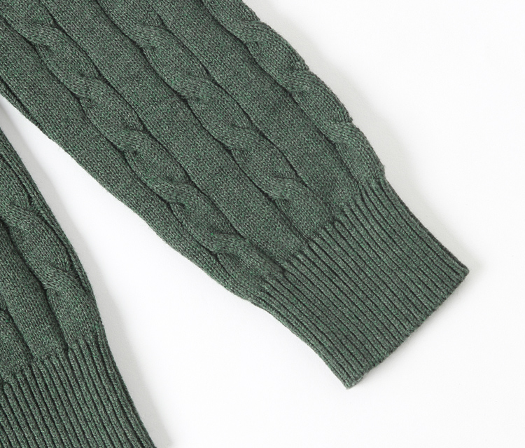 Yunfantex Autumn & Winter Mens Twisted Knitted Sweaters Long Sleeve Cotton Crew Neck Knitwear