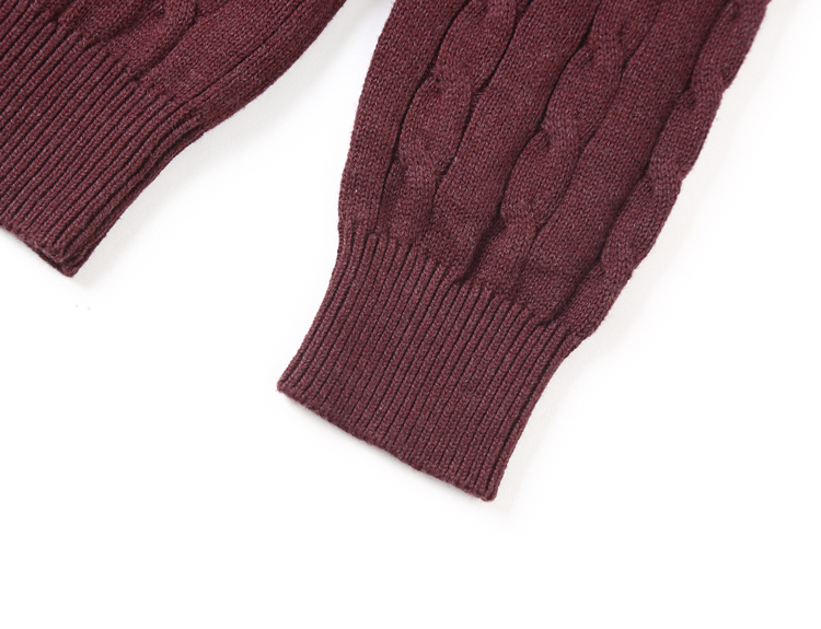 Yunfantex Autumn & Winter Mens Twisted Knitted Sweaters Long Sleeve Cotton Crew Neck Knitwear