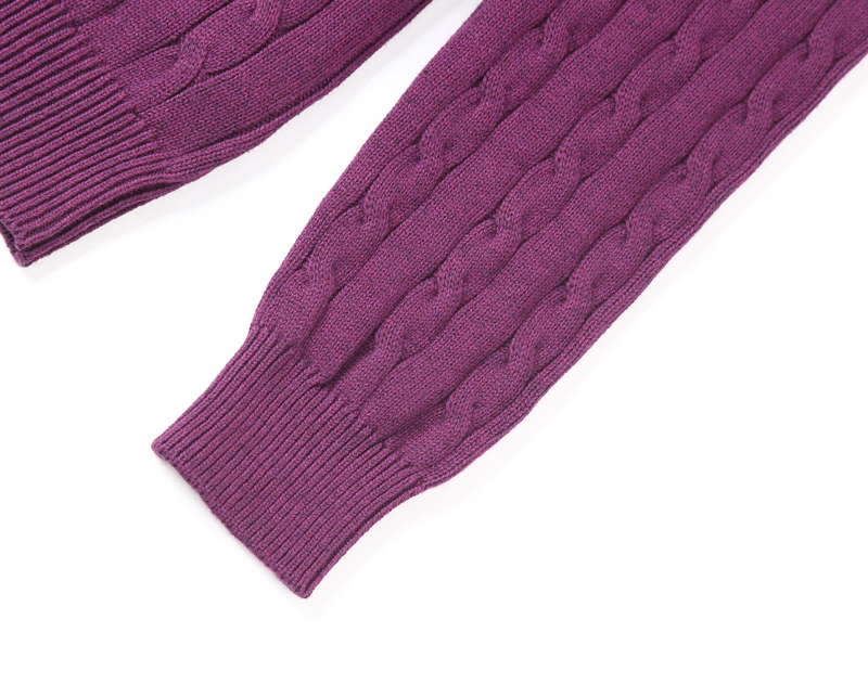 Yunfantex Autumn & Winter Mens Twisted Knitted Sweaters Long Sleeve Cotton Crew Neck Knitwear