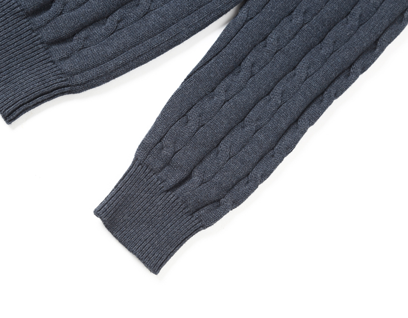 Yunfantex Autumn & Winter Mens Twisted Knitted Sweaters Long Sleeve Cotton Crew Neck Knitwear