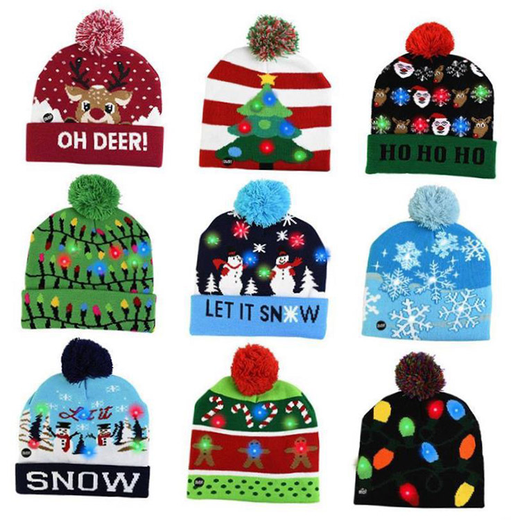 Yunfantex New Winter Acrylic Fashion Knitted Christmas Hat Cap For Adults