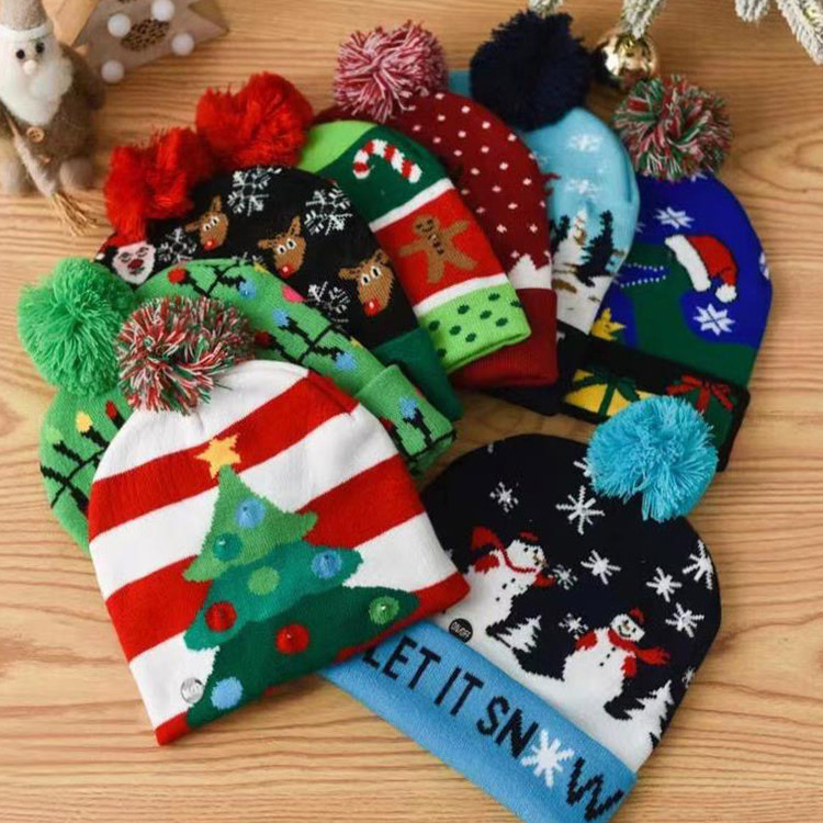 Yunfantex New Winter Acrylic Fashion Knitted Christmas Hat Cap For Adults