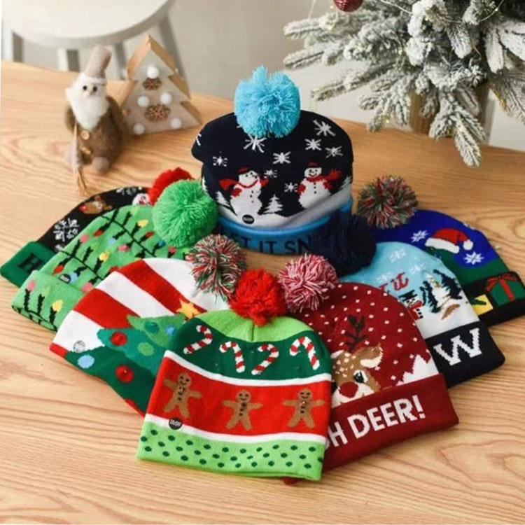 Yunfantex New Winter Acrylic Fashion Knitted Christmas Hat Cap For Adults