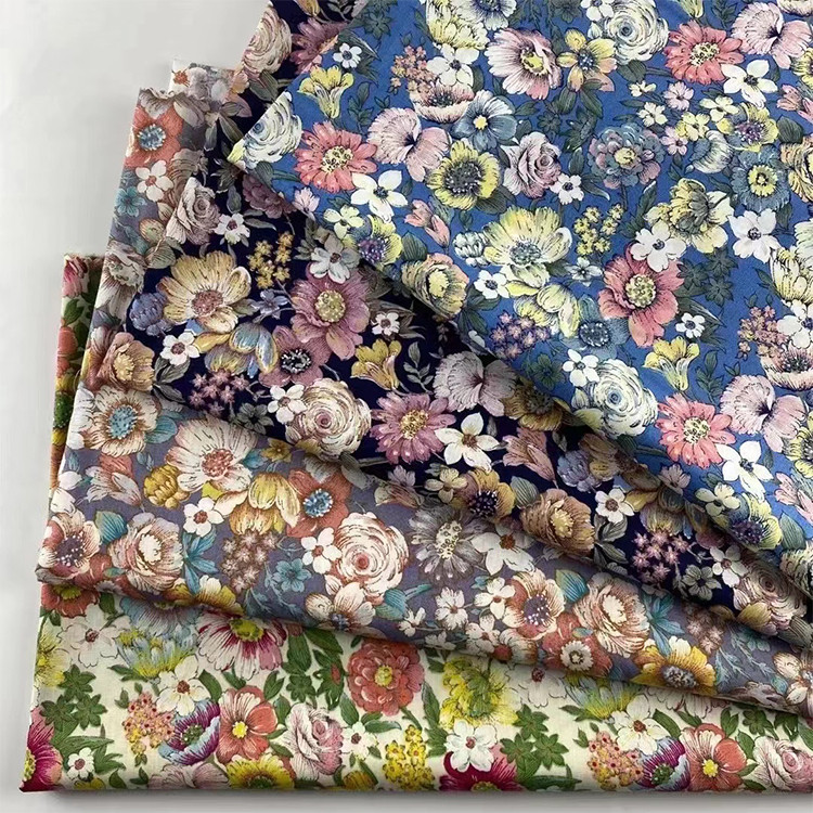 Yunfantex Newest Paisley With Bright Mixed Colors Printed Flowers 100 Cotton Poplin Clothing Fabric