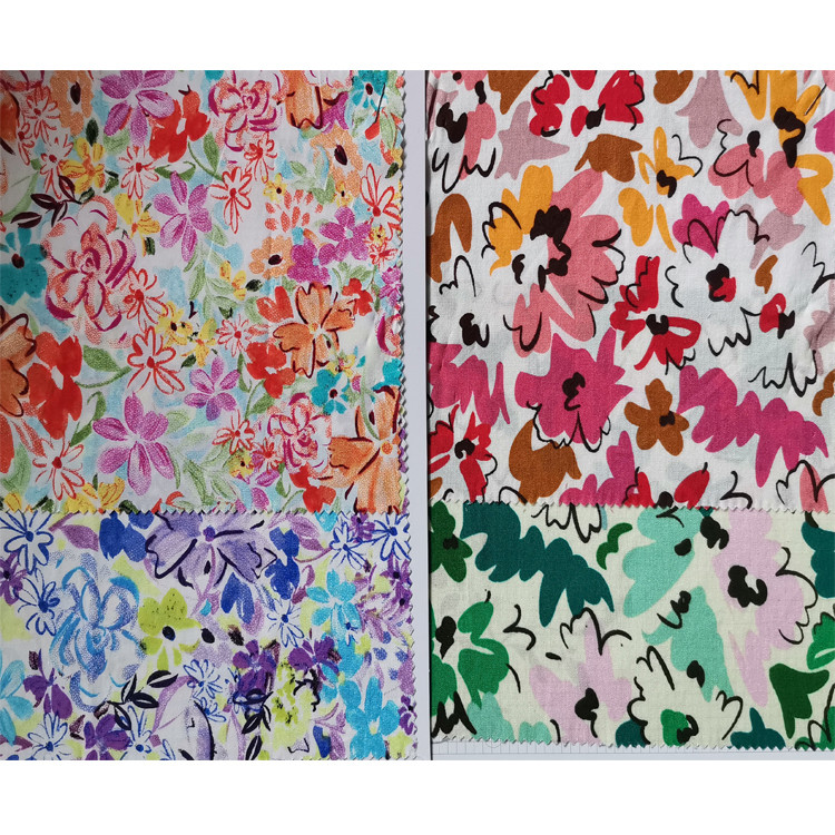Yunfantex Hot Sale Cotton Fabric Multicolor Printing Fabric Garden Flower Poplin 100% Cotton Fabric