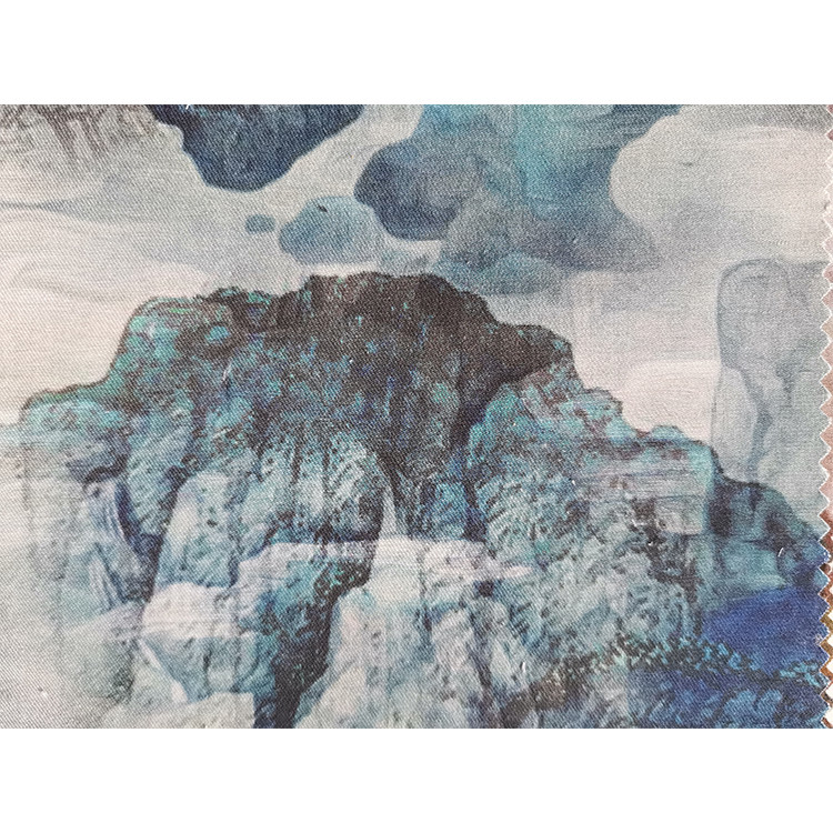 Yunfantex Wholesale Beautiful Oil Painting Digital Printed Fabric for Women's Dress Shirt Fabric