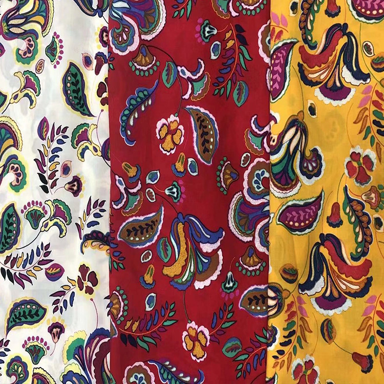 Yunfantex New Designs Paisley Digital Printed Woven 100% Cotton Poplin Fabric For Shirt