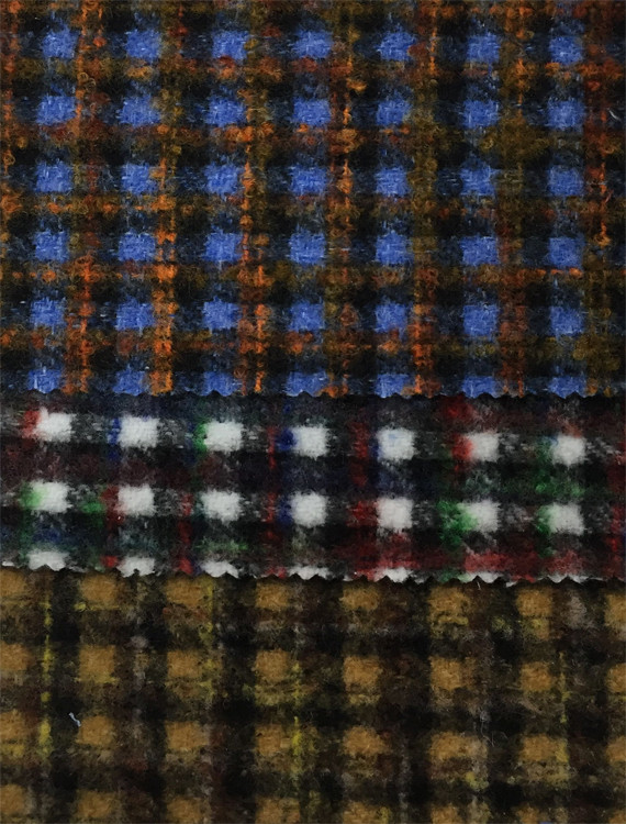 Yunfantex Wool Fancy Yarns Houndstooth Tweed Plaid Fabric For Winter Autumn Suits