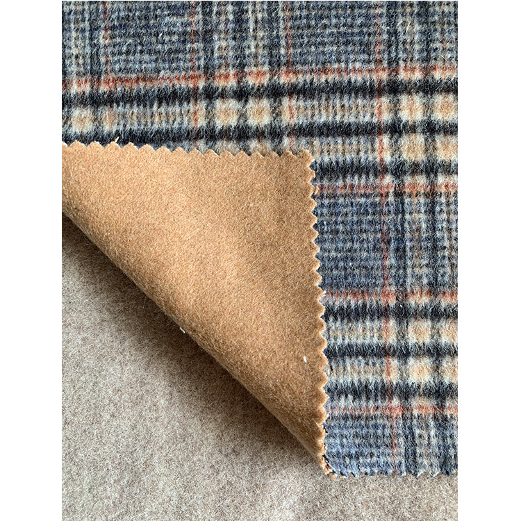 Yunfantex Checked Twill High-end Double Sided Wool Fabric Coating Brushed Fabrics for Jacket