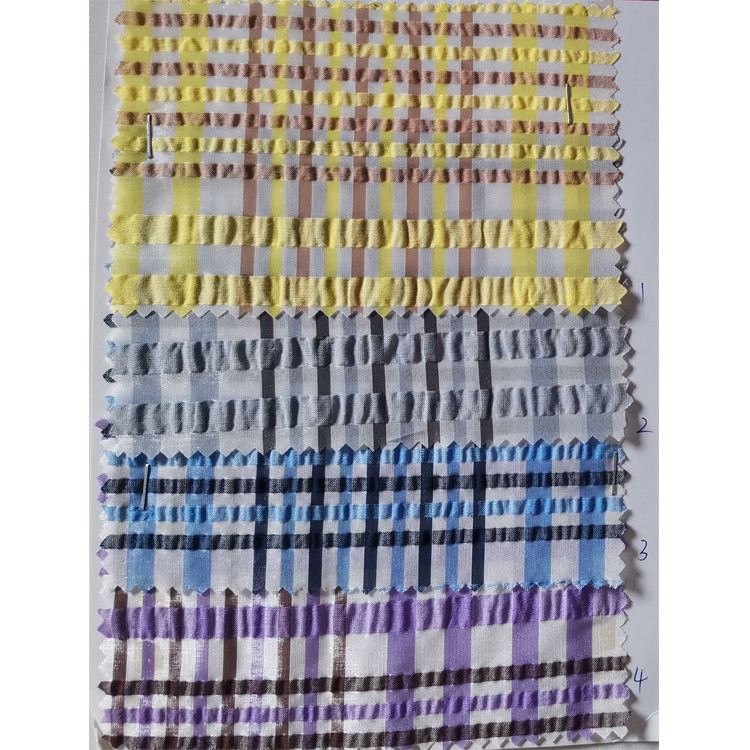 Yunfantex Cotton Yarn Dyed Jacquard Checks Weaving Stripe Fabric For Shirt And Dress