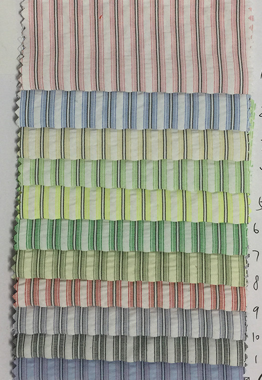 Yunfantex New Popular Fabric Men's Shirt Cotton Check Crepe Seersucker Fabric