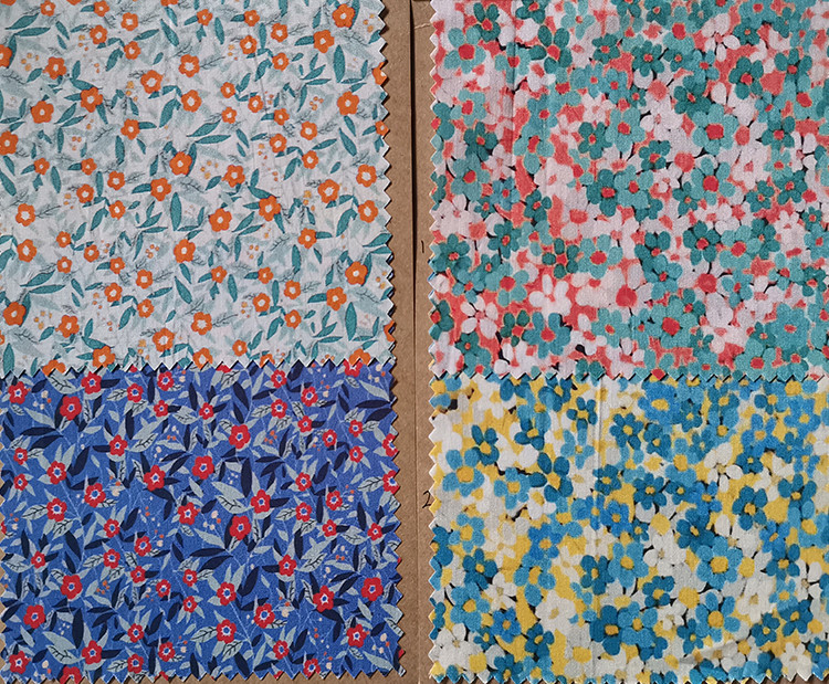 Yunfantex Digital Printed 100% Cotton Fabric Floral For Women Dress Printed Spring Summer shirt Fabric 