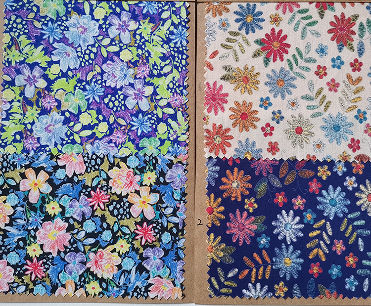 Yunfantex Digital Printed 100% Cotton Fabric Floral For Women Dress Printed Spring Summer shirt Fabric