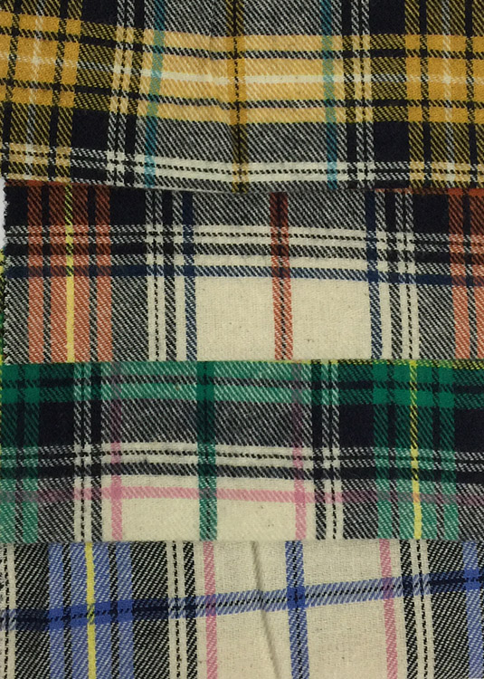 Yunfantex Cotton Flannel Fabric Shirt Plaid Warm School Uniform Fabric for Shirt