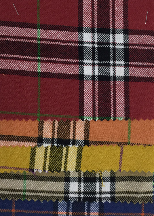 Yunfantex Cotton Flannel Fabric Shirt Plaid Warm School Uniform Fabric for Shirt