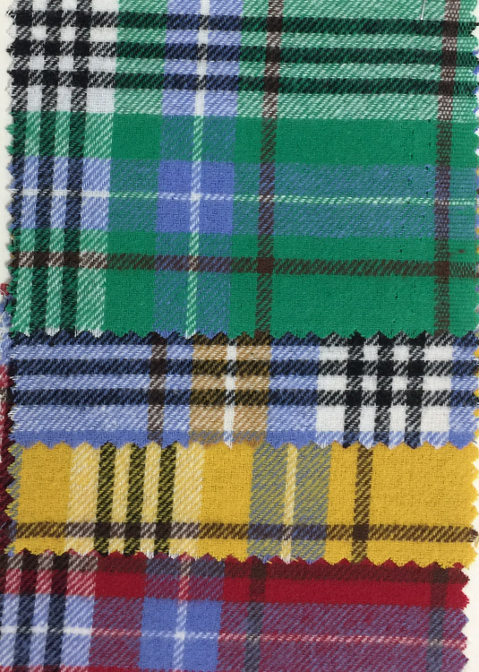 Yunfantex Cotton Flannel Fabric Shirt Plaid Warm School Uniform Fabric for Shirt