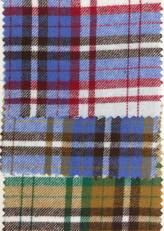 Yunfantex Cotton Flannel Fabric Shirt Plaid Warm School Uniform Fabric for Shirt
