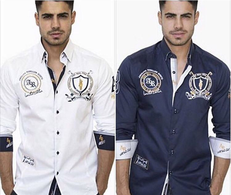 2.jpg Yunfantex Mens Long Sleeve Cotton Shirts Mens Vintage Embroidered Formal Shirts For Men