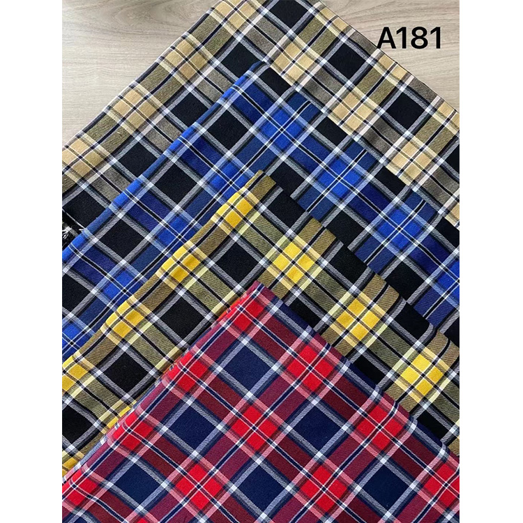 Yunfantex High Quality Check Plaid Fabric for Shirts Blouses Uniform Woven Fabric
