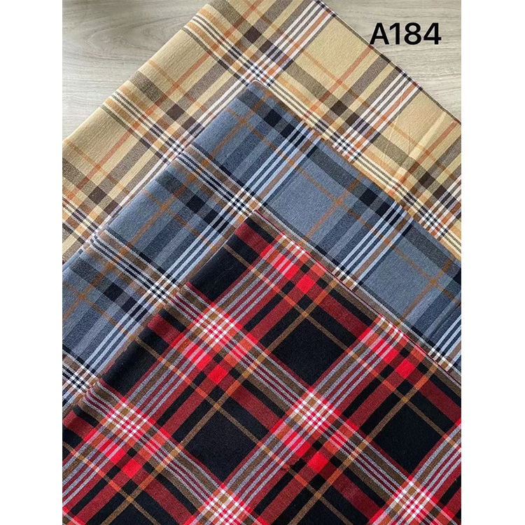 Yunfantex High Quality Check Plaid Fabric for Shirts Blouses Uniform Woven Fabric